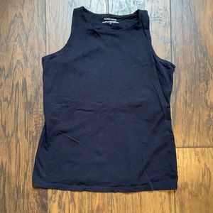 Eileen Fisher Black High Neck Tank w/ Shelf Bra